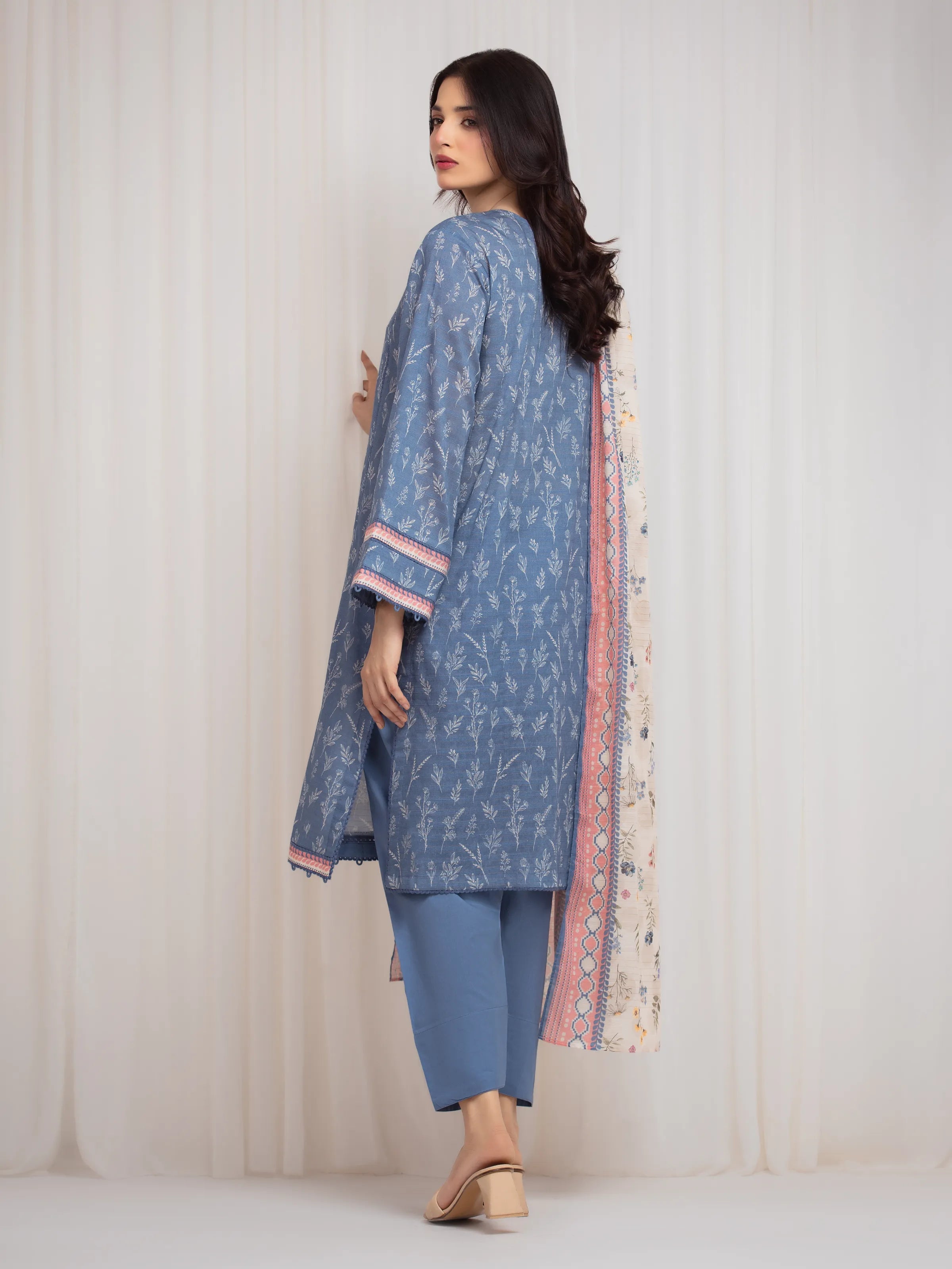 URB Unstitched Printed Zari Lawn Suit