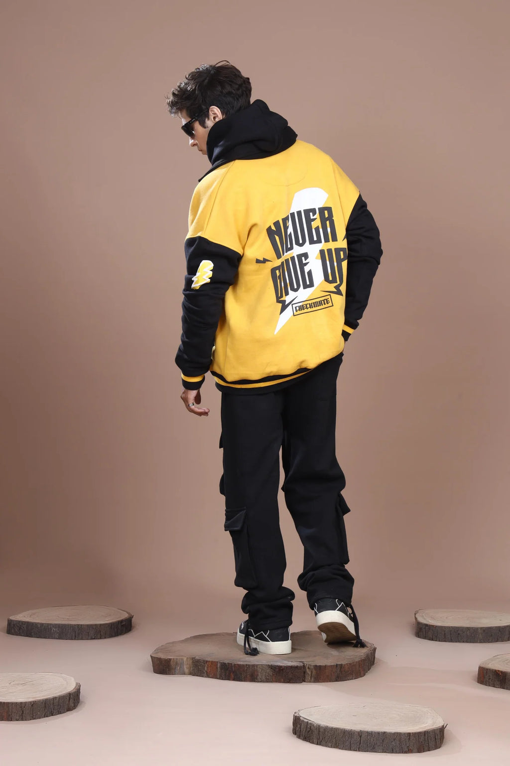 NEVER GIVE UP VARSITY JACKET