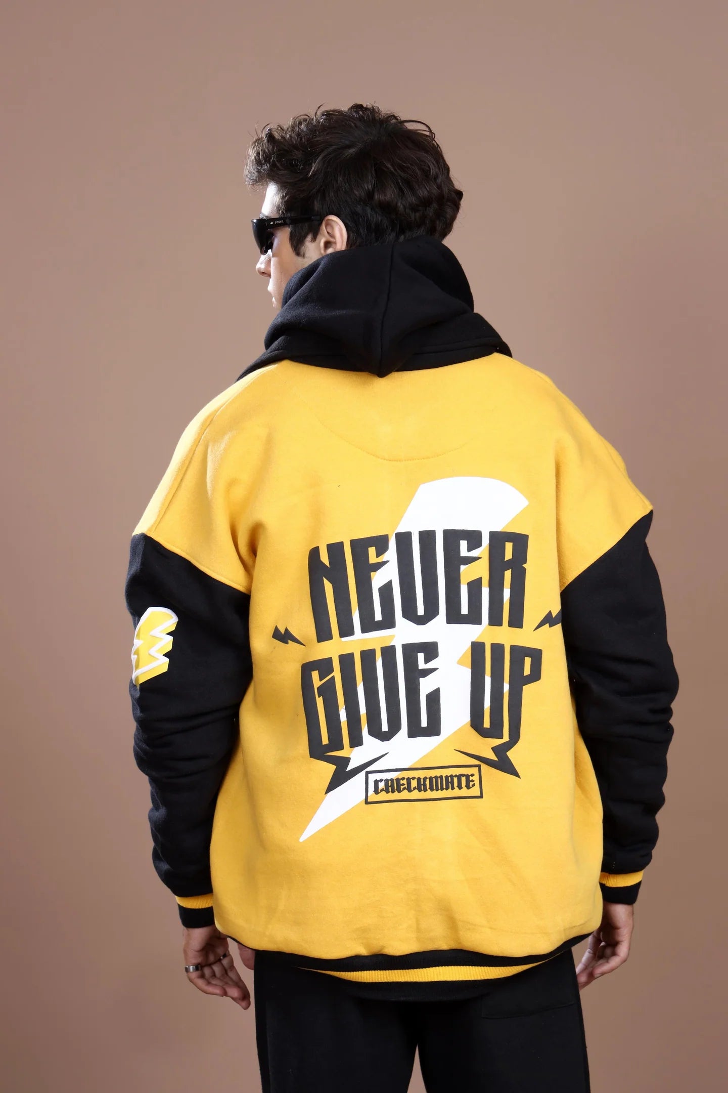 NEVER GIVE UP VARSITY JACKET