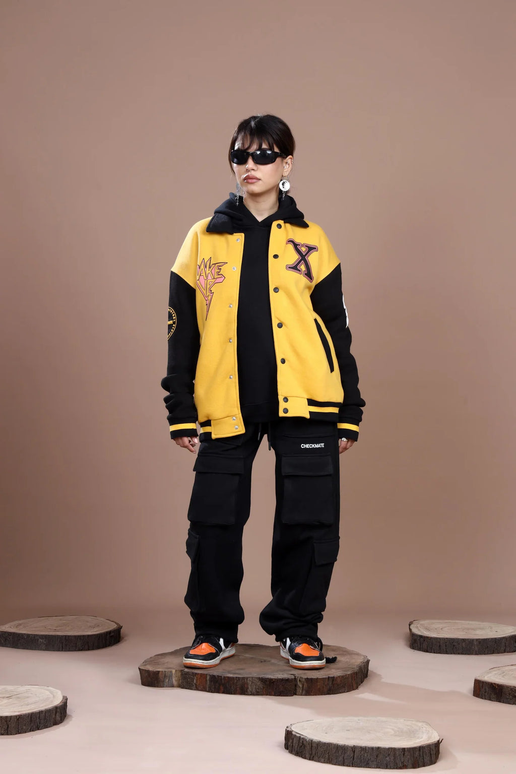 NEVER GIVE UP VARSITY JACKET