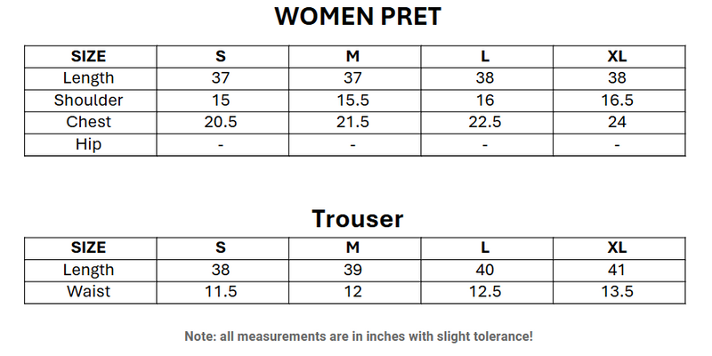 Size chart