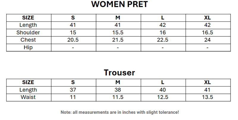 Size chart