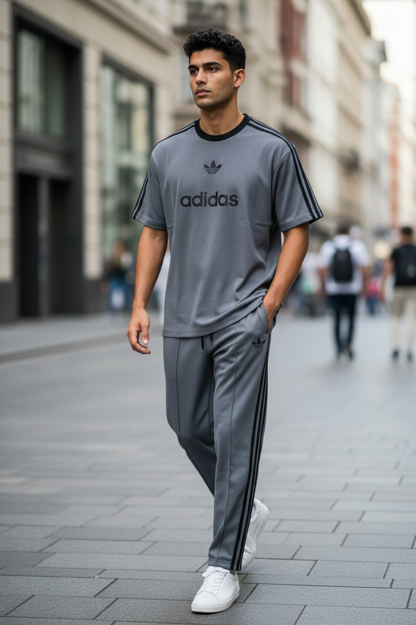 ADIDAS PREMIUM MEN'S STRONIX LYCRA DRI-FIT TRACKSUIT (GREY)