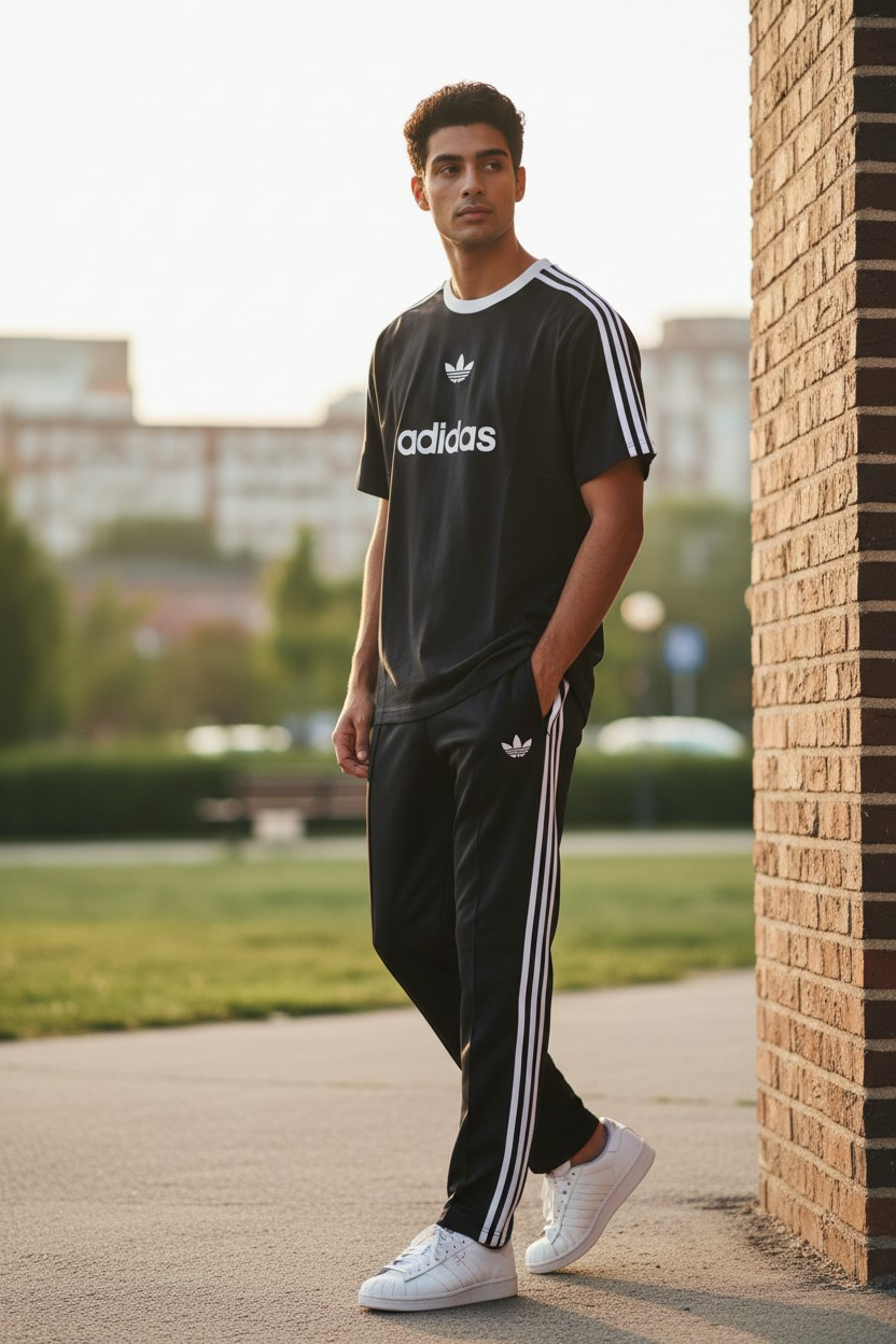 ADIDAS PREMIUM MEN'S STRONIX LYCRA DRI-FIT TRACKSUIT (BLACK)