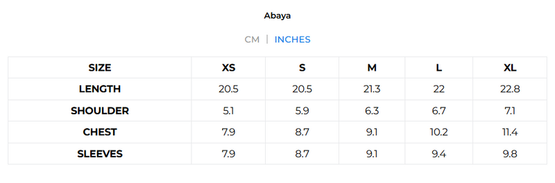 Size chart