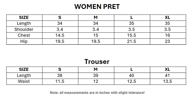 Size chart