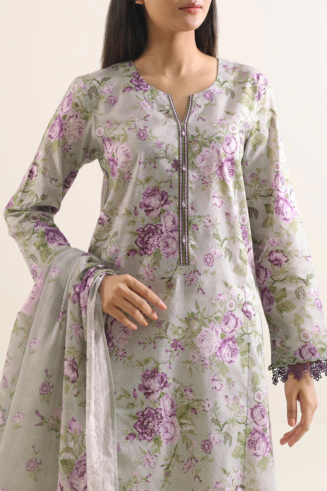 URB Unstitched Printed Lawn 3 Piece