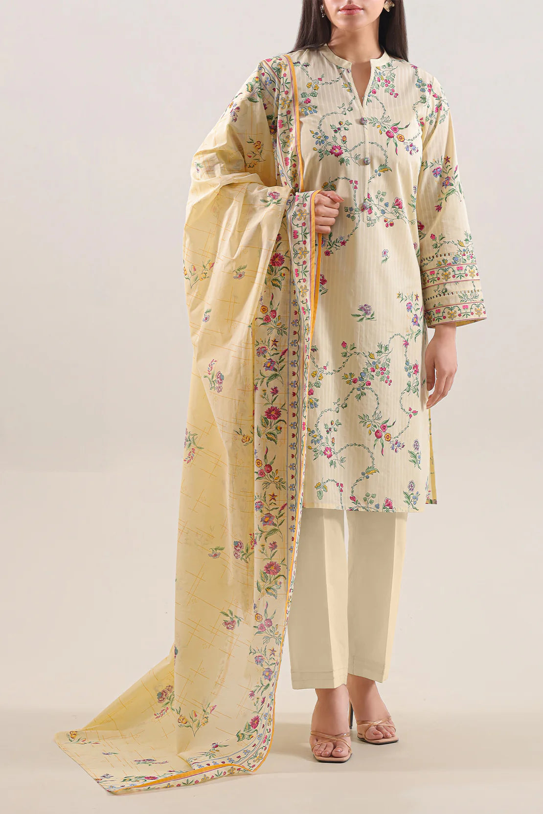 URB Unstitched Printed Lawn 3 Piece