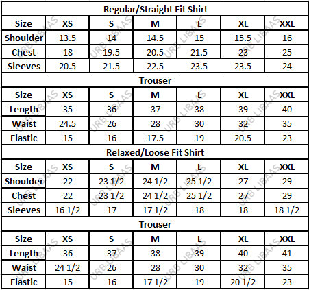 Size chart