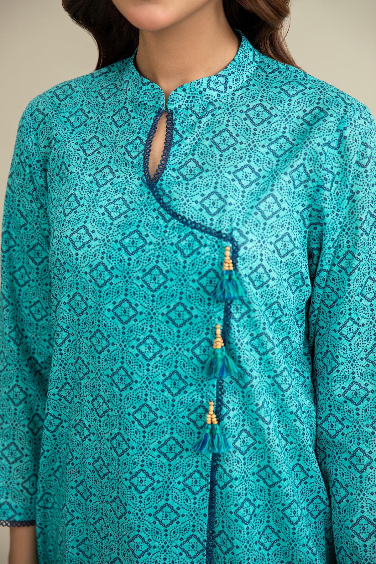 URB Ferozi 3-Piece Unstitched Lawn Suit with Printed Dupatta