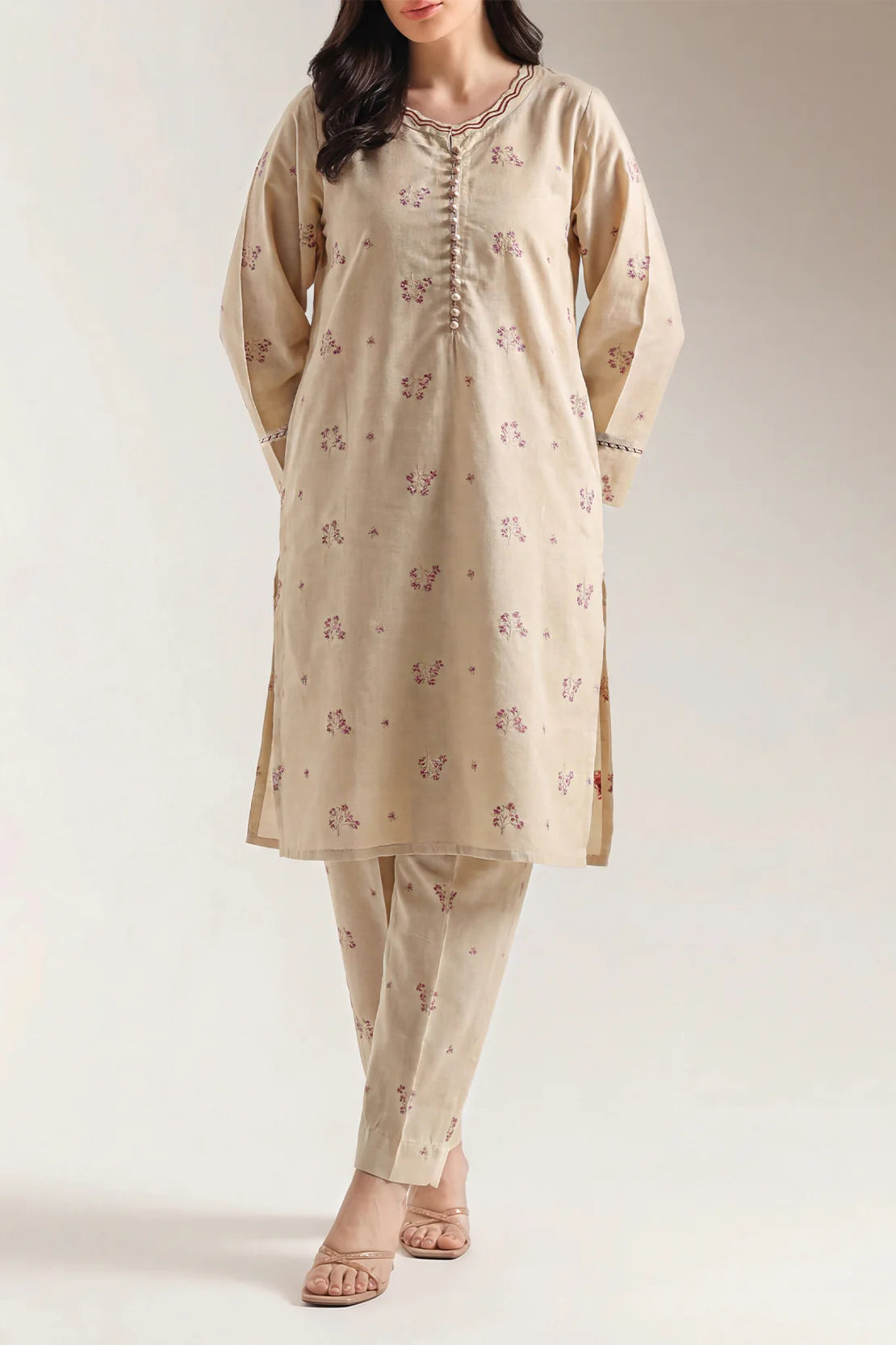 URB Cotton Jacquard Stitched 2 Piece