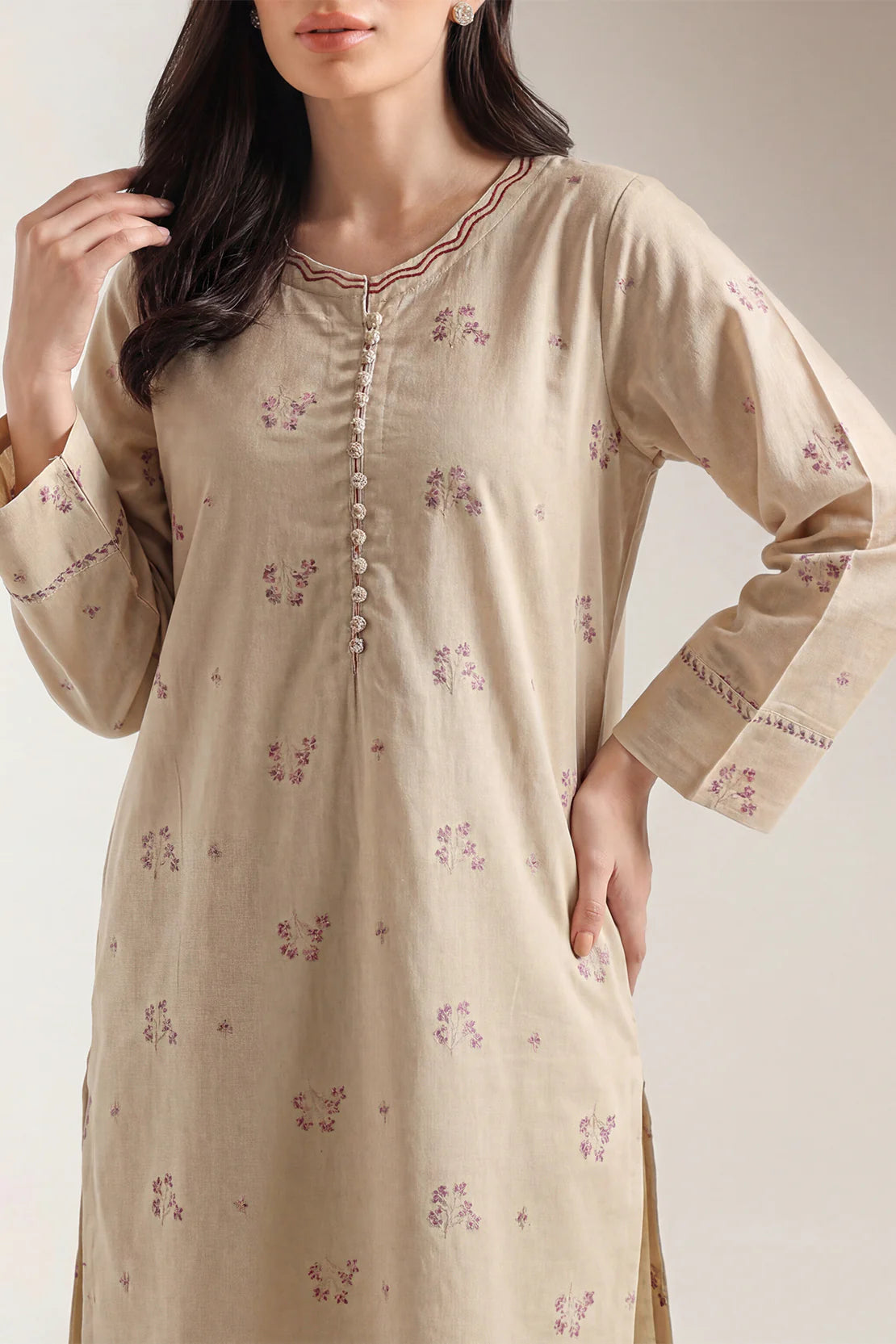 URB Cotton Jacquard Stitched 2 Piece