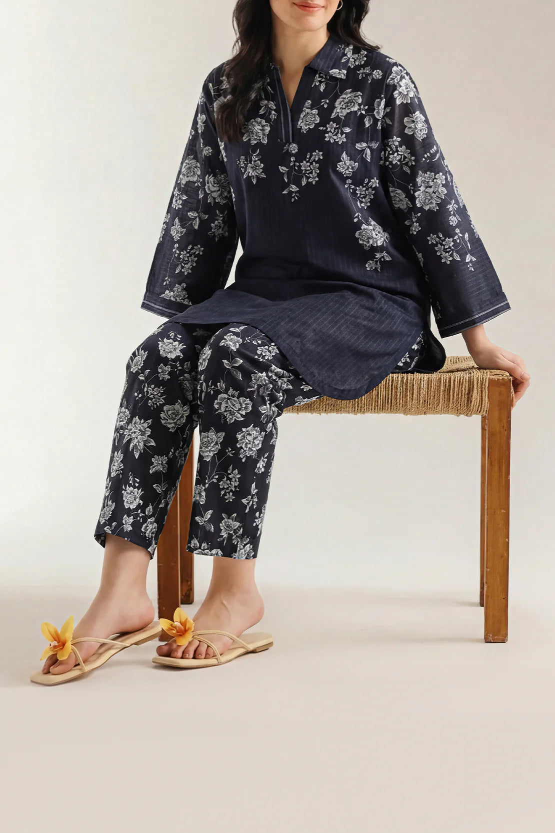 URB Printed Strip Lawn Stitched 2 Piece